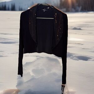 Onyx Nite Black Sequin-Embellished Jacket